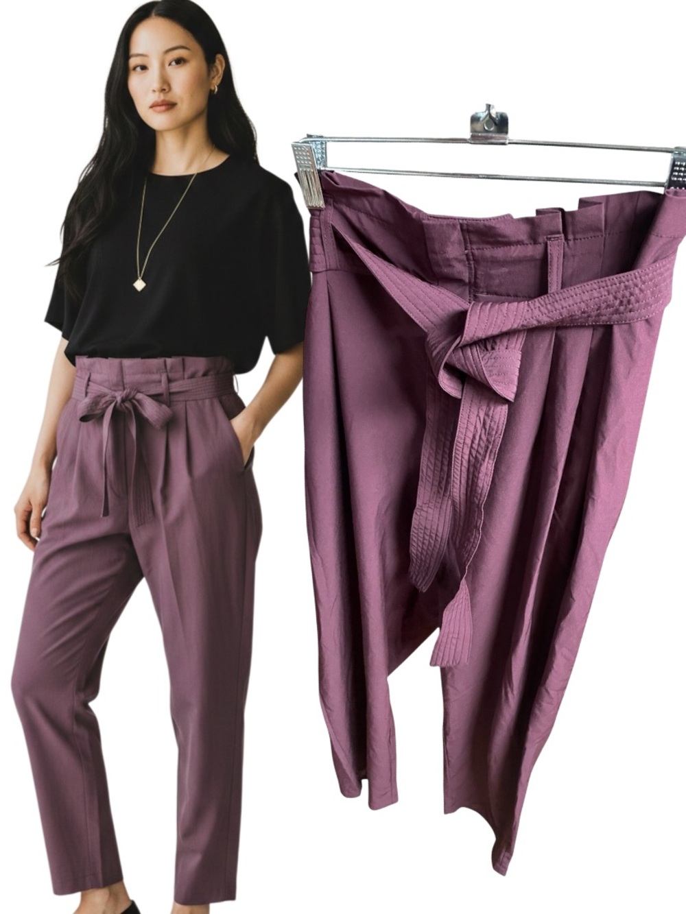 Tommy Hilfiger Burgundy Ponte Knit Slim Ankle Pants Stretch Medium